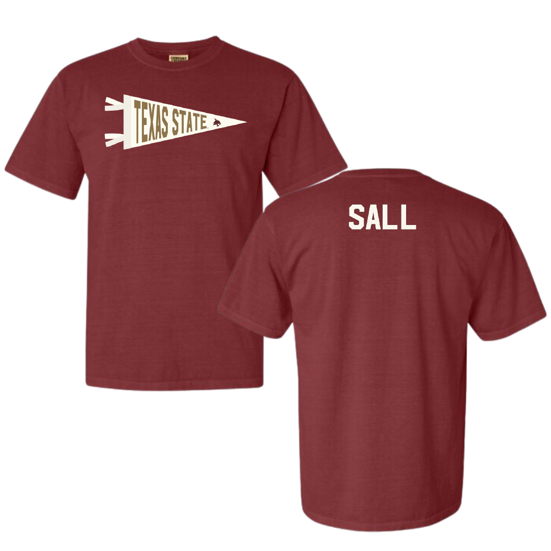 Texas State University TF and XC Maroon Pennant Comfort Colors Tee - Lamine Sall
