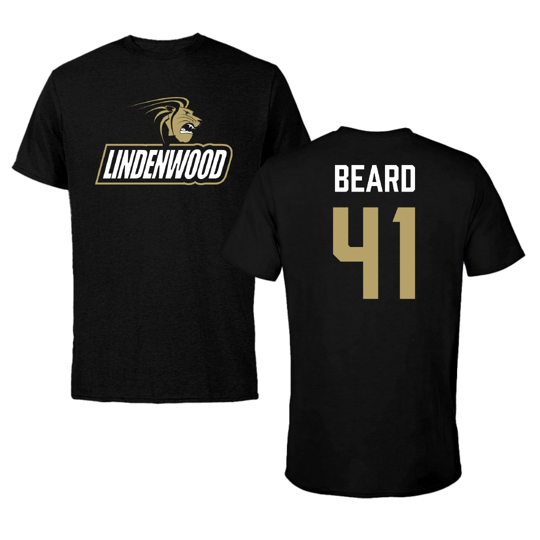 Lindenwood University Football Black Tee - #41 Ethan Beard