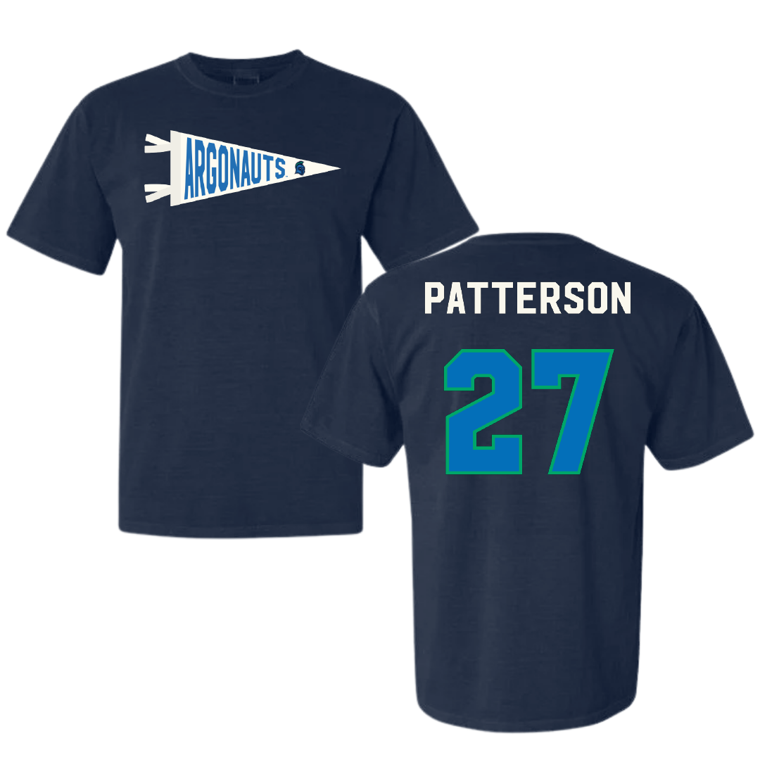 University of West Florida Football Navy Pennant Comfort Colors Tee - #27 Tyler Patterson