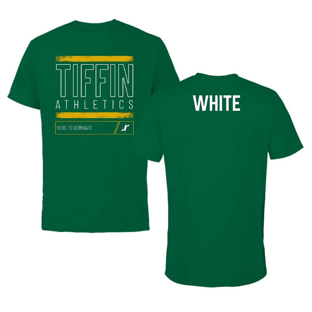 Tiffin University TF and XC Green Dominate Tee - Jaylen White