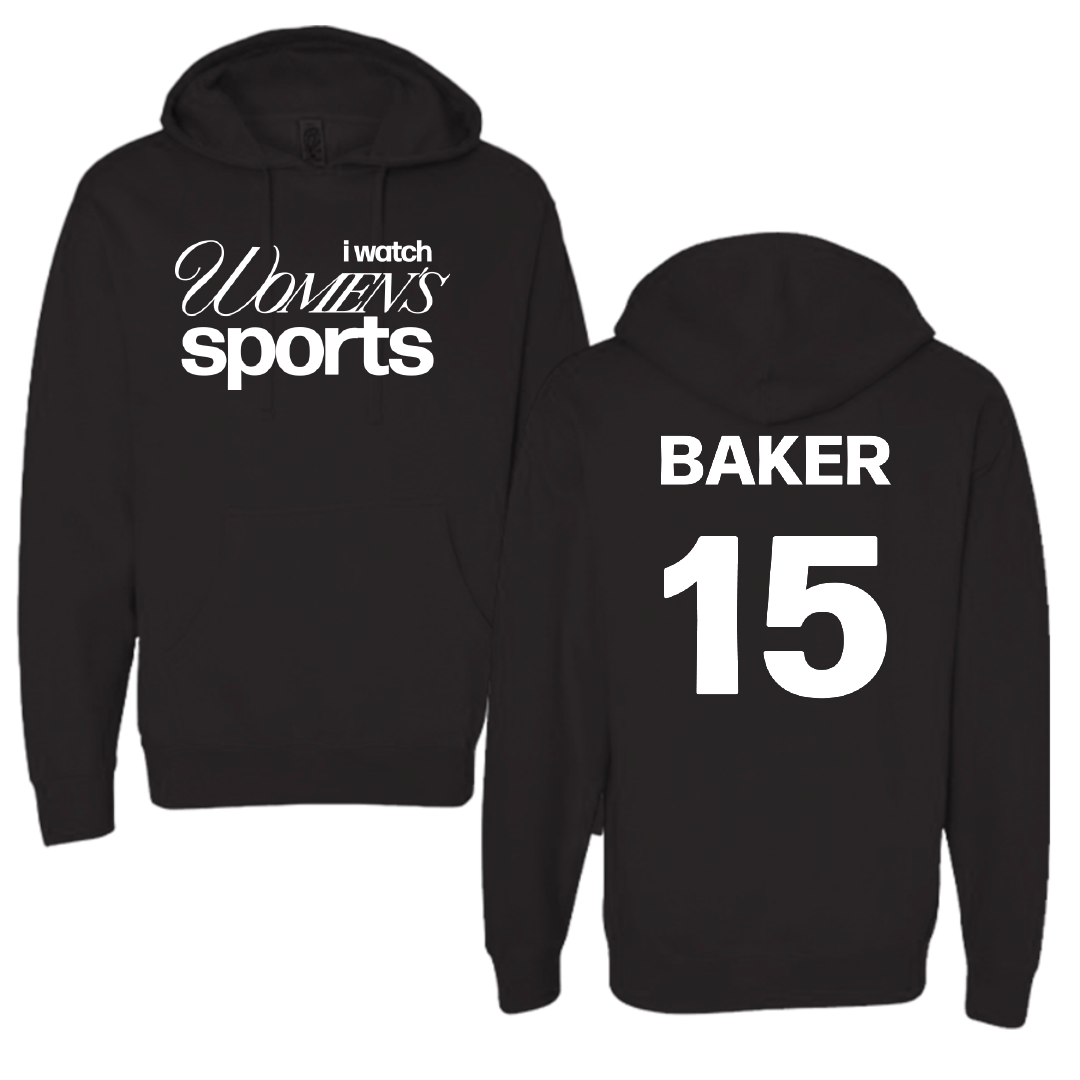 Towson University Lacrosse Black WHM Hoodie - #15 Emma Baker