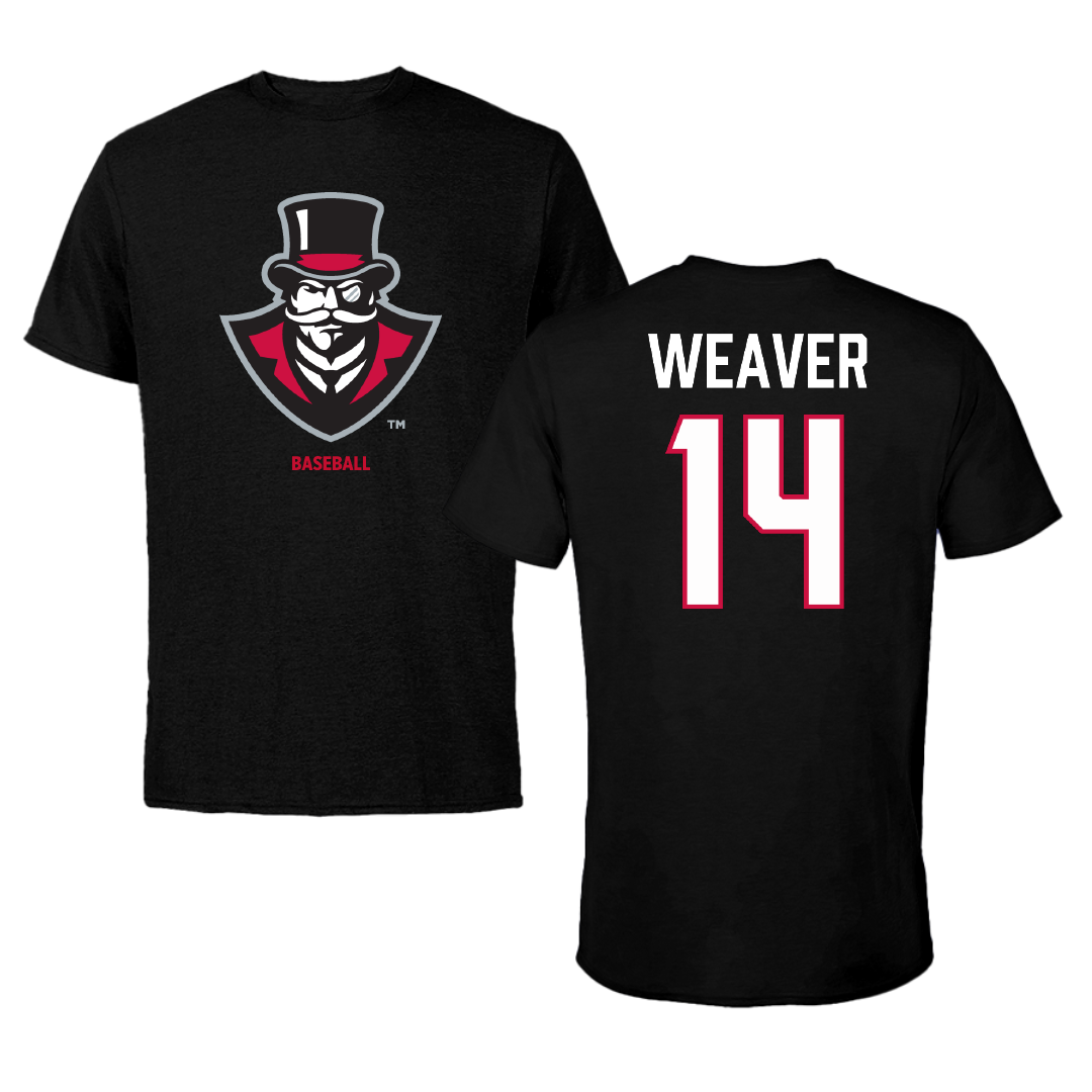 Austin Peay State University Baseball Black Performance Tee - #14 Jacob Weaver