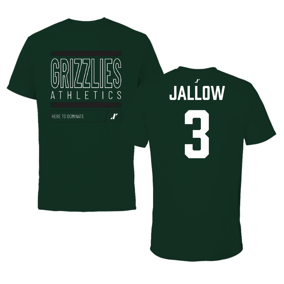 Adams State University Basketball (M) Forest Green Dominate Performance Tee - #3 Emilek Jallow