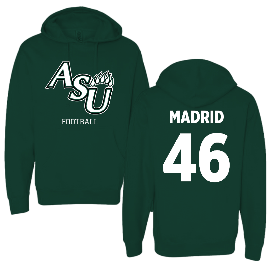 Adams State University Football Forest Green Block Hoodie - #46 Kaden Madrid