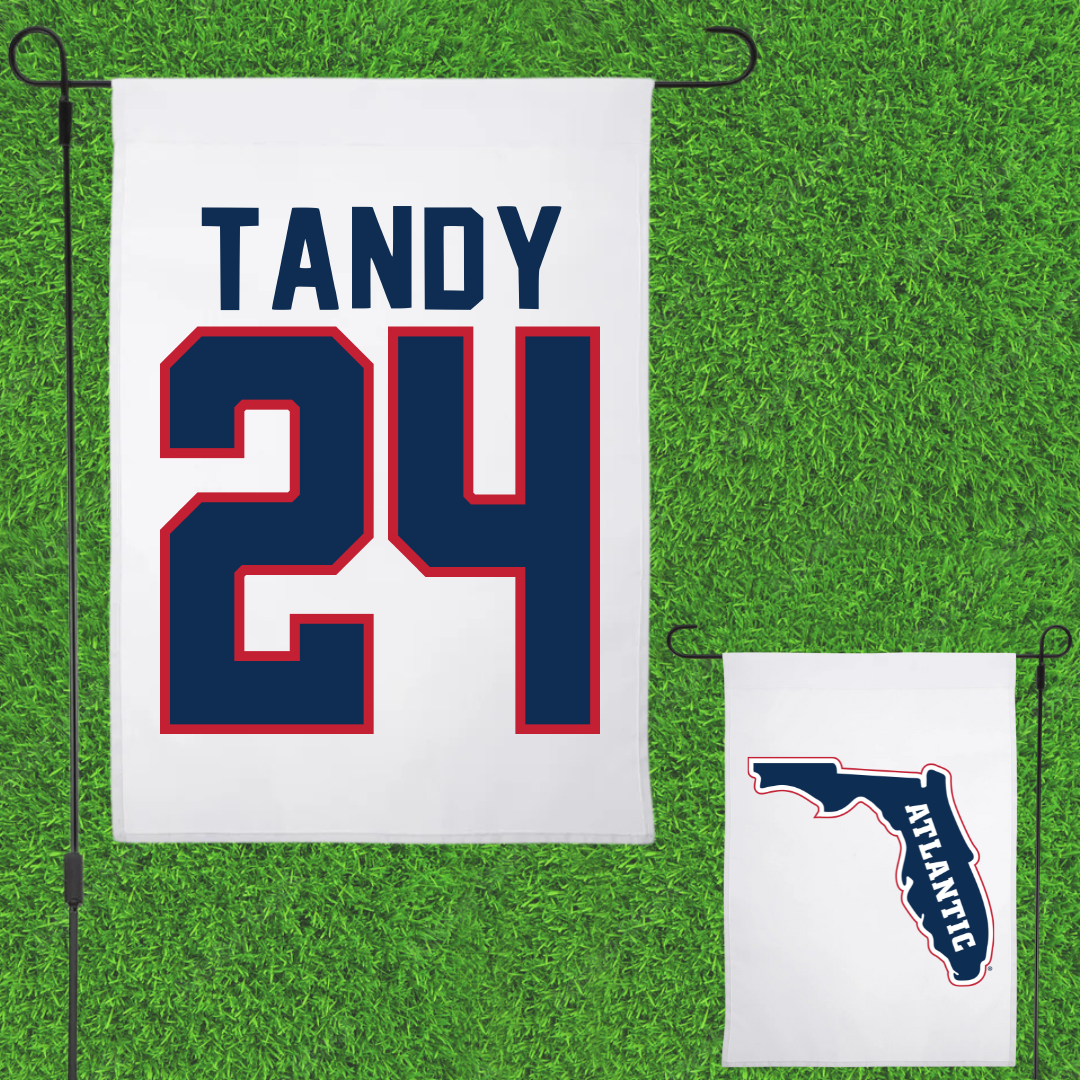 Florida Atlantic University Basketball White Garden Flag - #24 Dekeyvan Tandy
