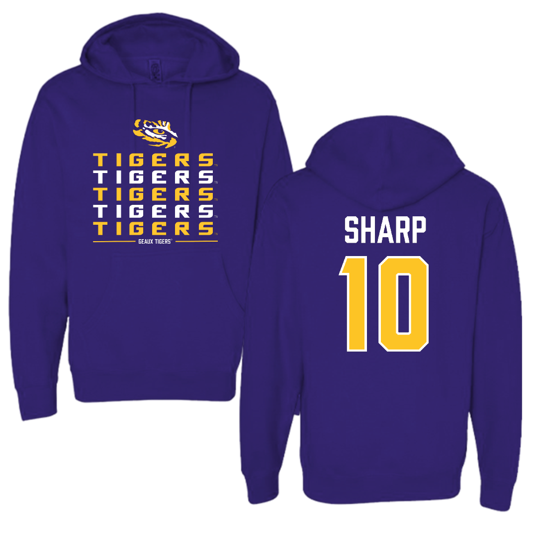 Louisiana State University Football Purple General Hoodie - #10 Bauer Sharp