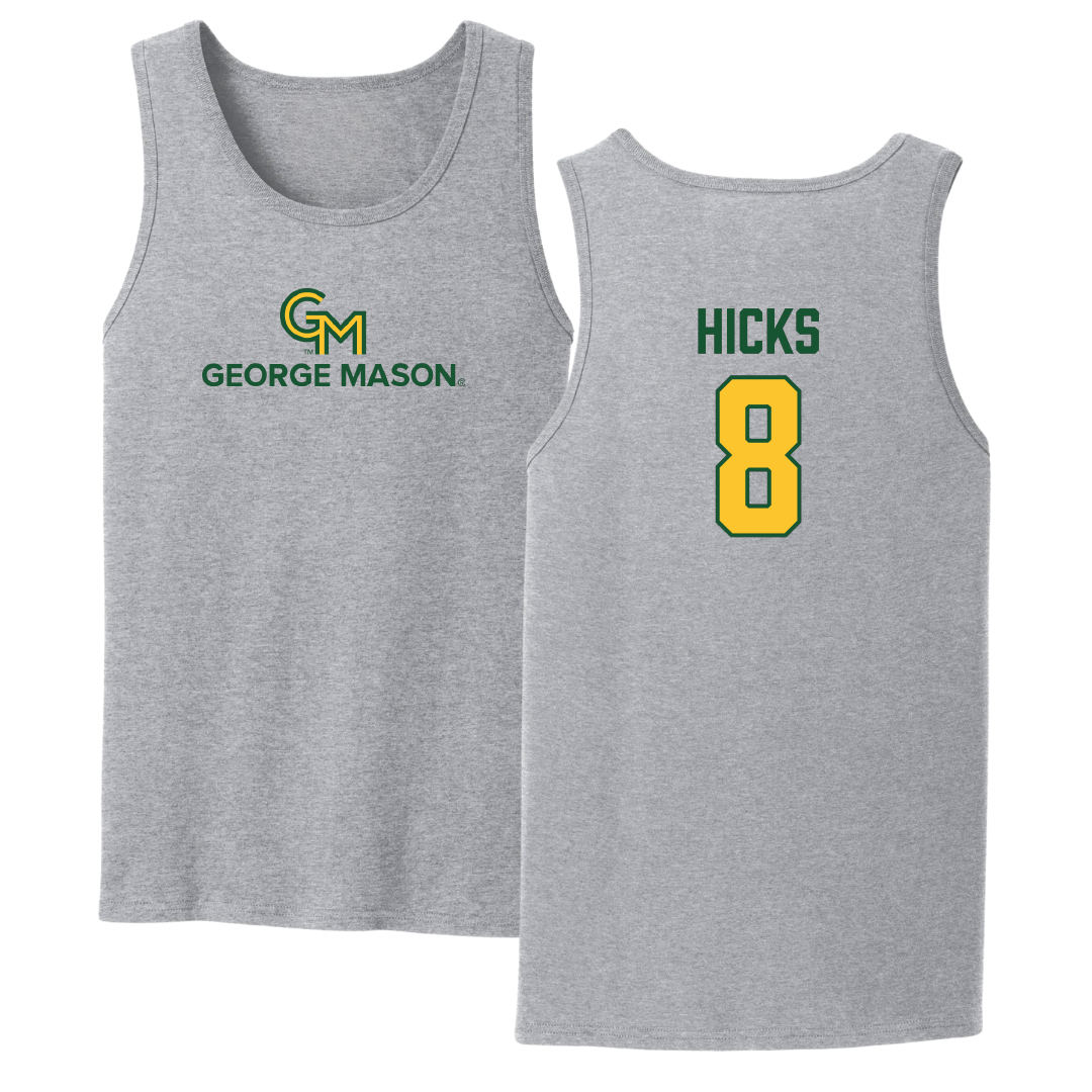 George Mason University Soccer Sport Gray Tank Top - #8 Aria Hicks