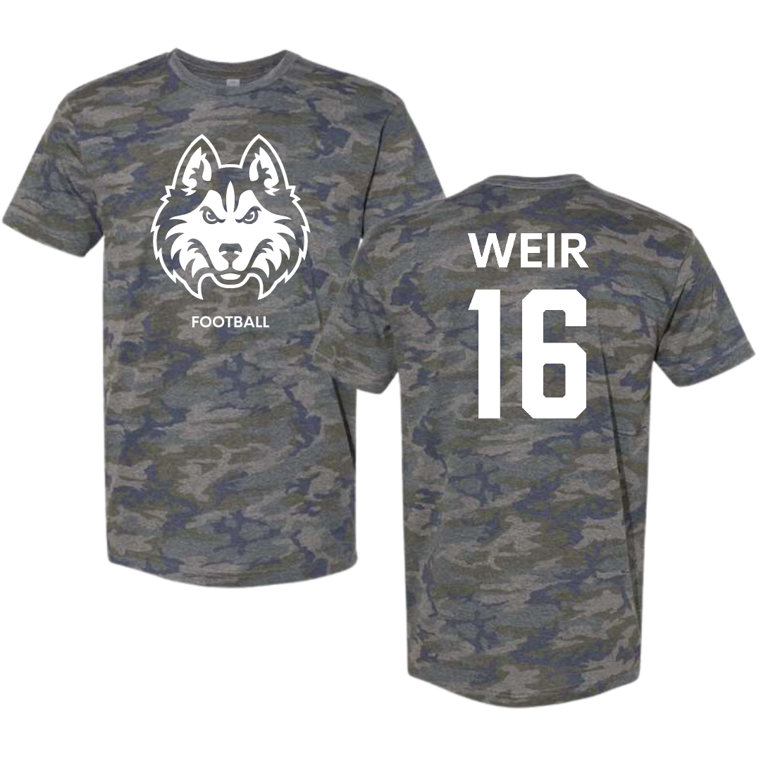 Houston Christian University Football Vintage Camo Tee - #16 Jake Weir
