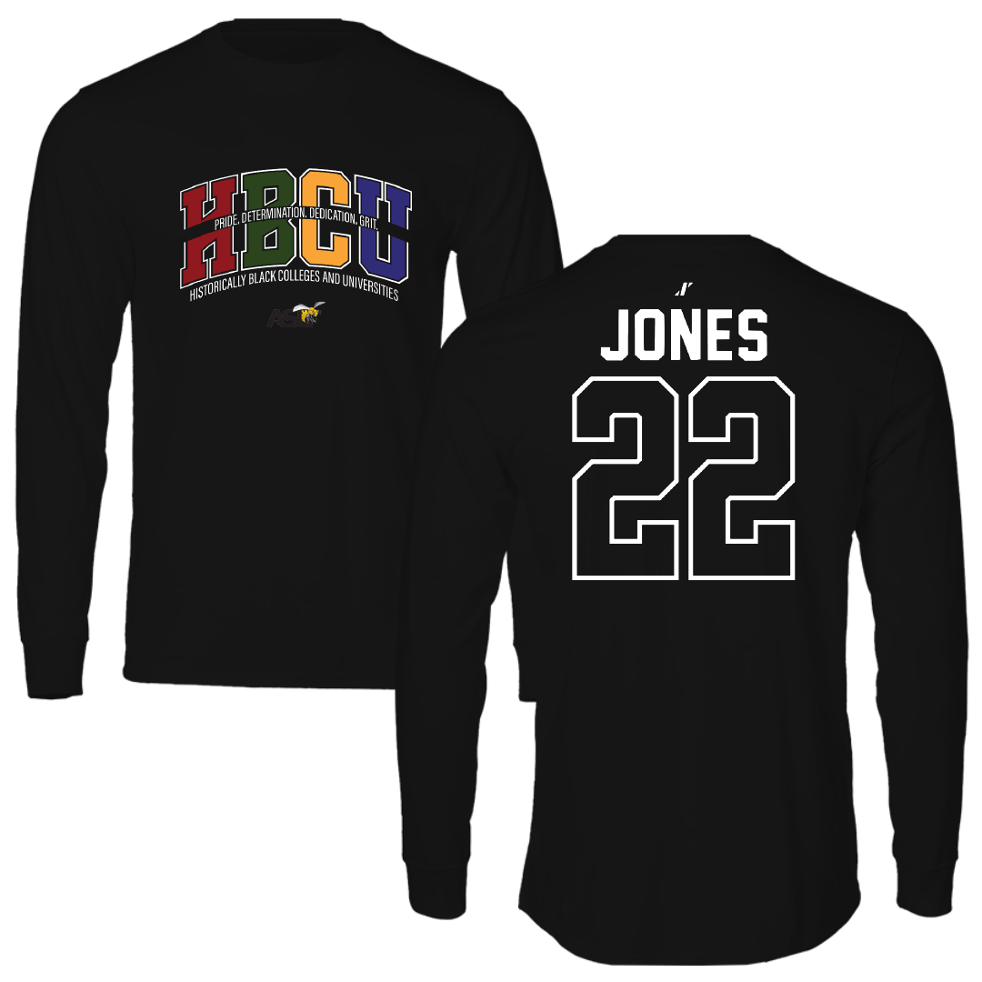 Alabama State University Soccer Black HBCU Long Sleeve - #22 Summer Jones