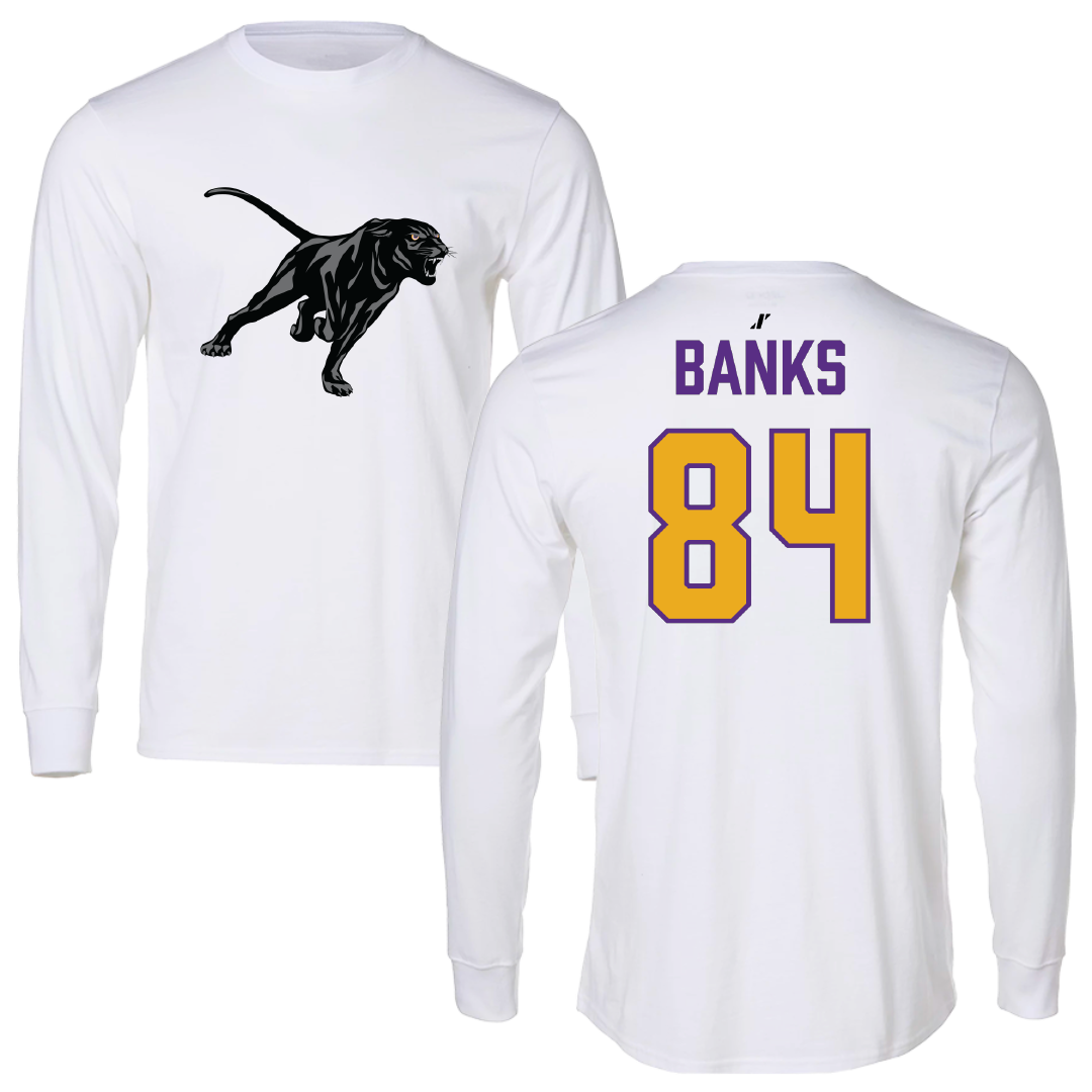 Prairie View A&M University Football White Long Sleeve - #84 Ja’koby Banks