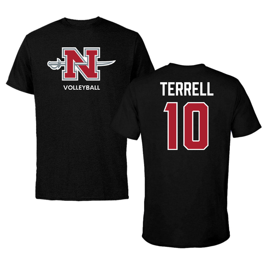 Nicholls State University Volleyball (W) Black Mascot Tee - #10 Tierney Terrell