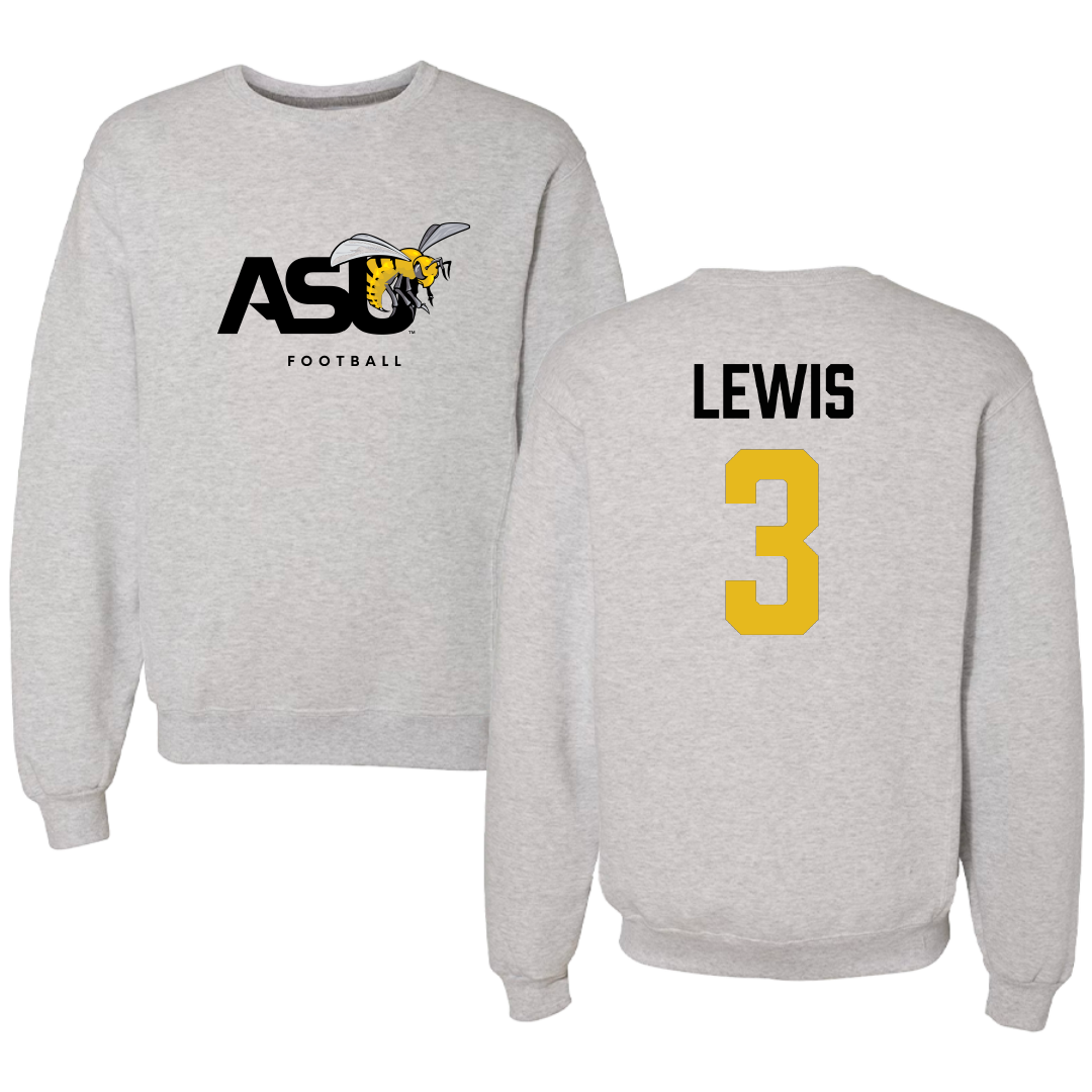 Alabama State University Football Light Gray Crewneck - #3 Keane Lewis