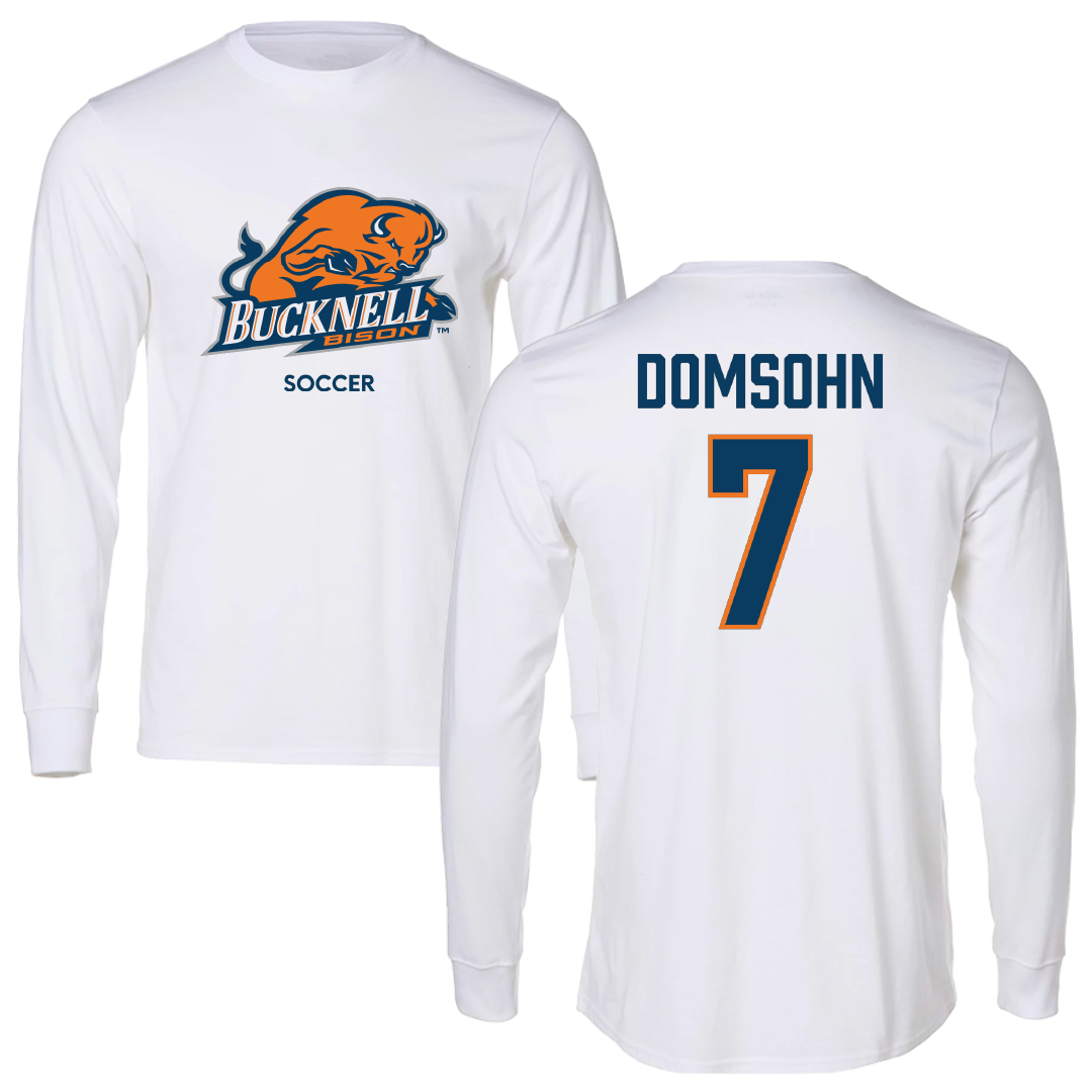 Bucknell University Soccer (M) White Long Sleeve - #7 Zane Domsohn