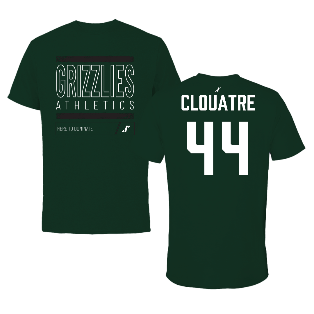 Adams State University Football Forest Green Dominate Performance Tee - #44 Anthony Clouatre