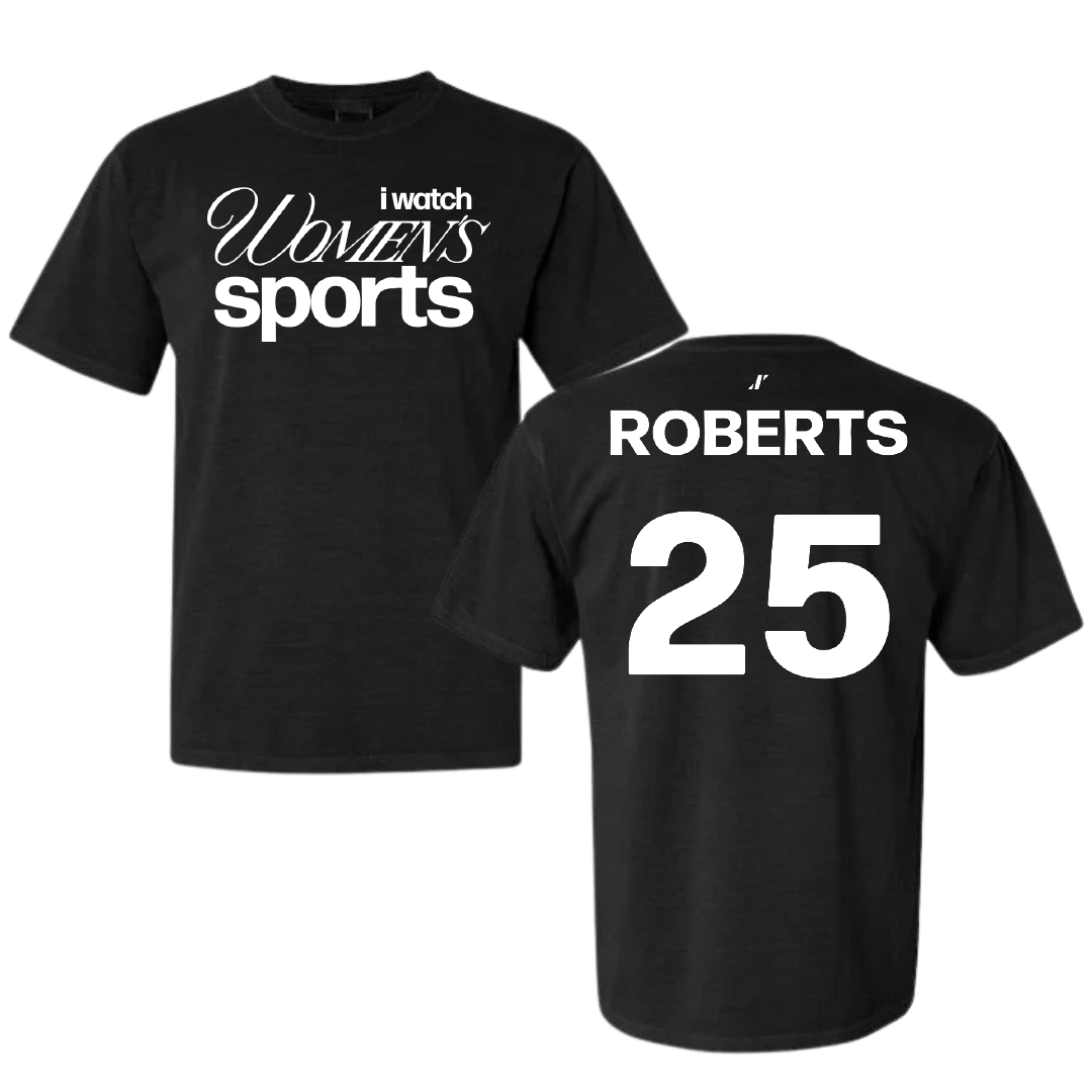 Loyola University-Chicago Soccer Black WHM Comfort Colors Tee - #25 Emily Roberts