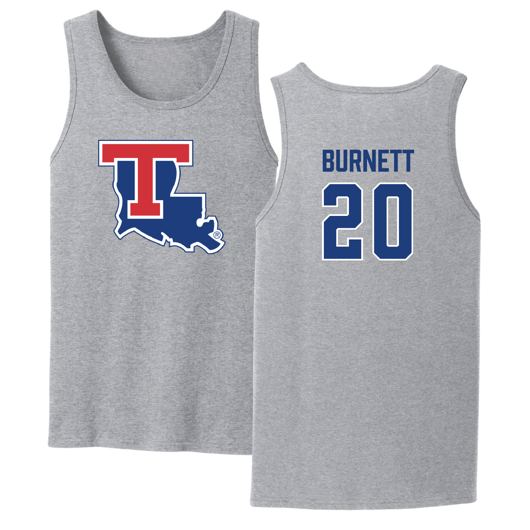 Louisiana Tech University Football Sport Gray Tank Top - #20 J'Dan Burnett