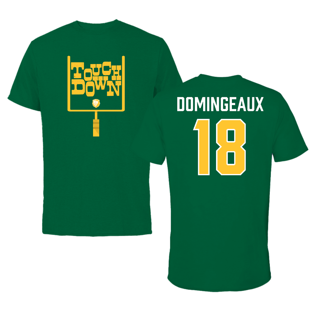 Southeastern Louisiana University Football Green Touchdown Performance Tee - #18 Jaylon Domingeaux