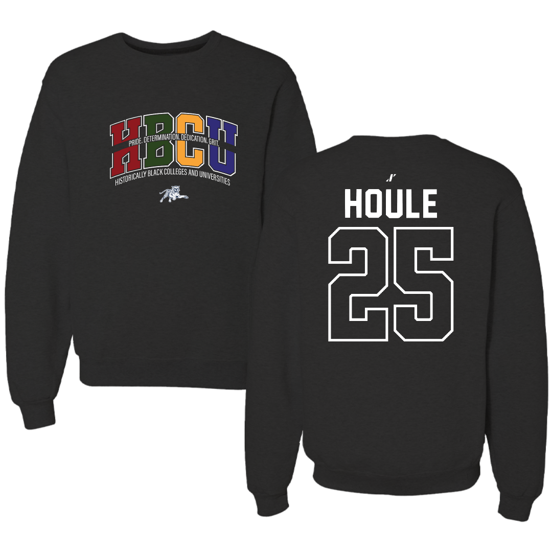 Jackson State University Soccer Black HBCU Crewneck - #25 Olla Houle