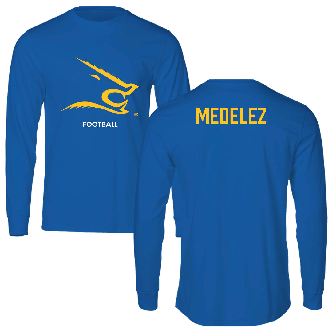Texas A&M University-Kingsville Football Blue Performance Long Sleeve - Christopher Medelez