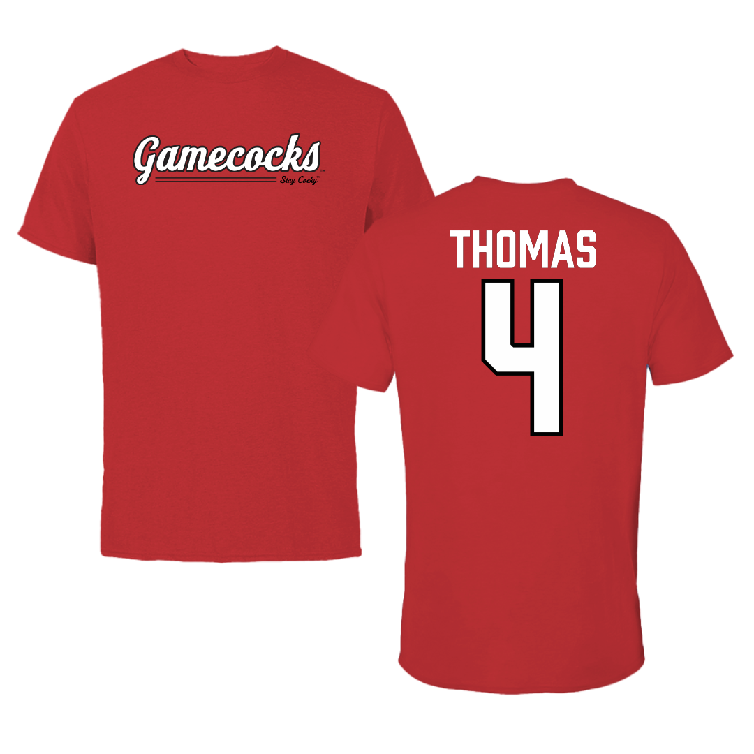 Jacksonville State University Baseball Red General Tee - #4 Kenskey Thomas