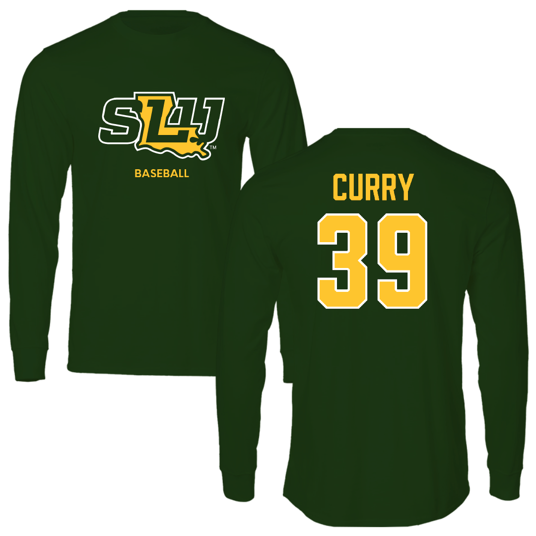 Southeastern Louisiana University Baseball Forest Green Performance Long Sleeve - #39 Michael Curry