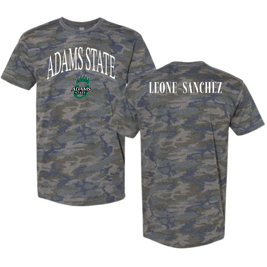 Adams State University Volleyball Vintage Camo Tee - Sierra Leone-Sanchez