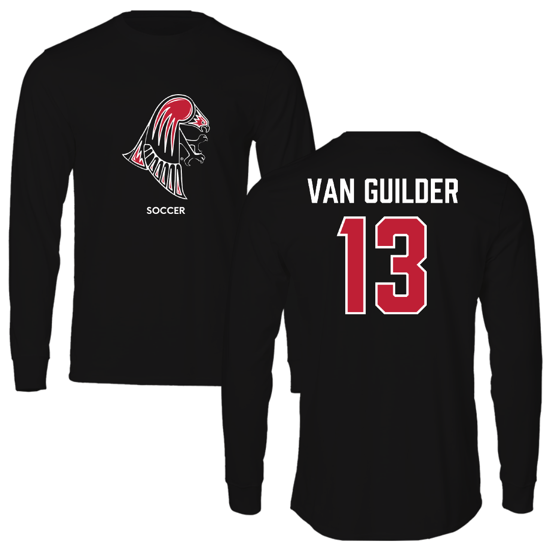 University of Wisconsin-River Falls Soccer (W) Black Mascot Performance Long Sleeve - #13 Greta Van Guilder