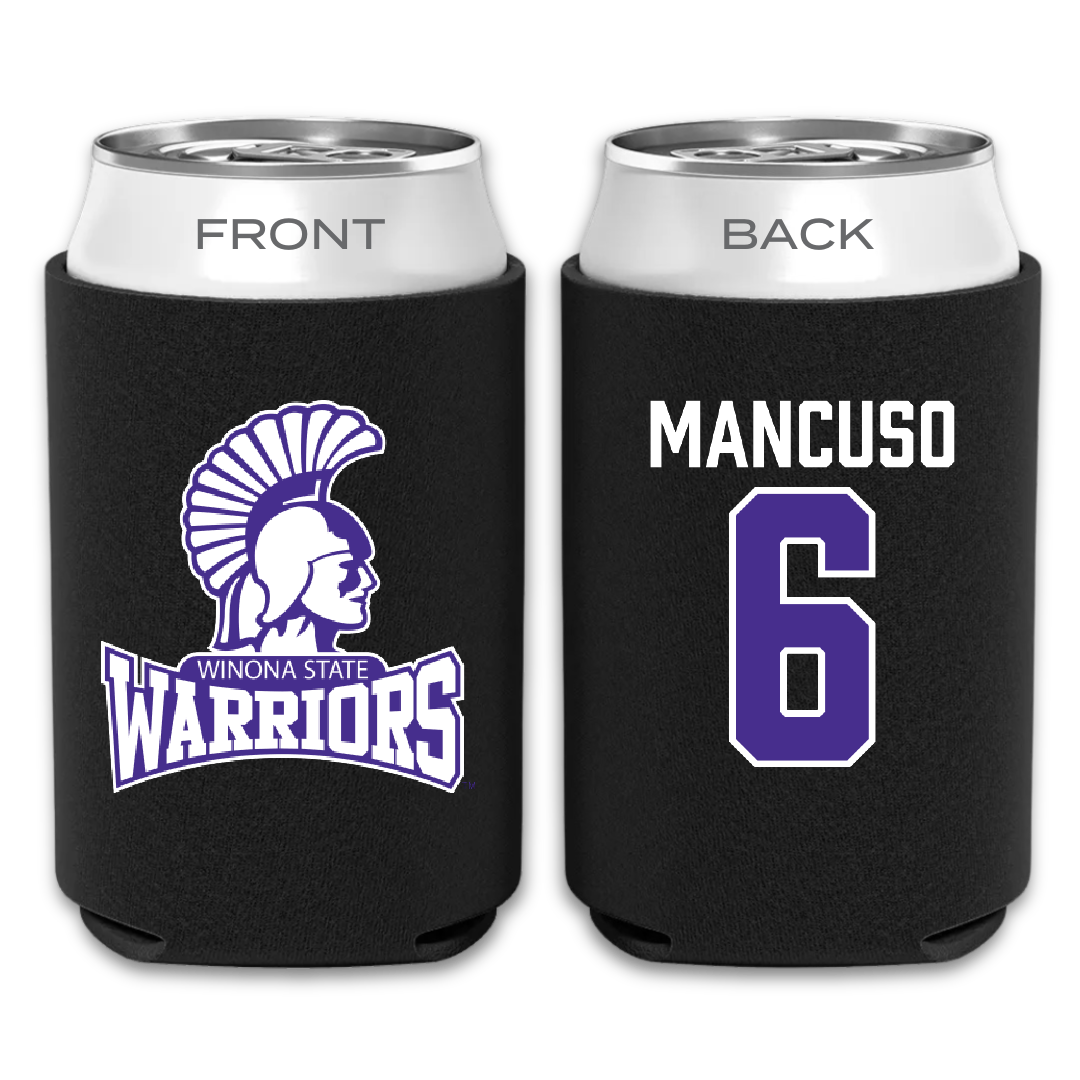 Winona State University Softball Black Can Cooler - #6 Tiegan Mancuso