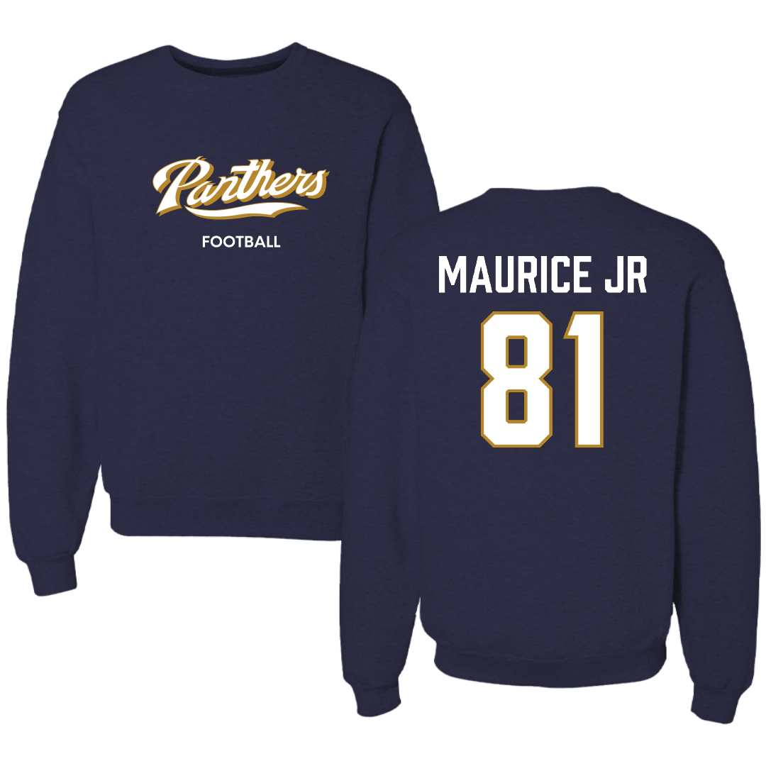 Florida International University Football Navy Panthers Crewneck - #81 Luby Maurice Jr