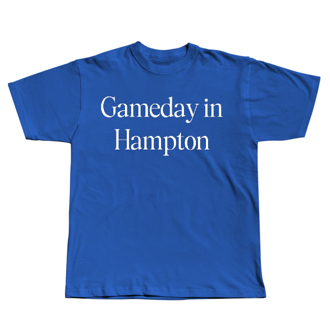 Hampton University Basketball (M) Blue Gameday Tee - #0 George Beale Jr