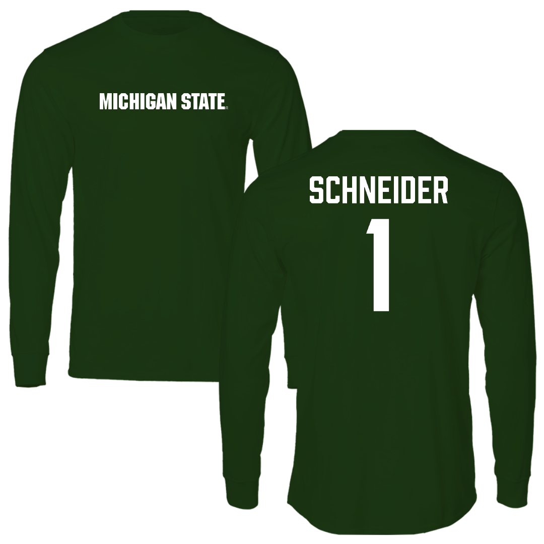 Michigan State University Volleyball Forest Green Long Sleeve - #1 Lia Schneider