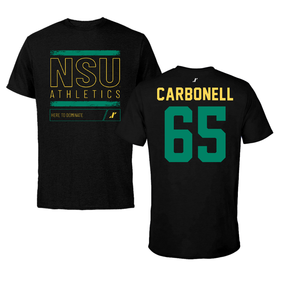 Norfolk State University Football Black Dominate Performance Tee - #65 Juwuan Carbonell