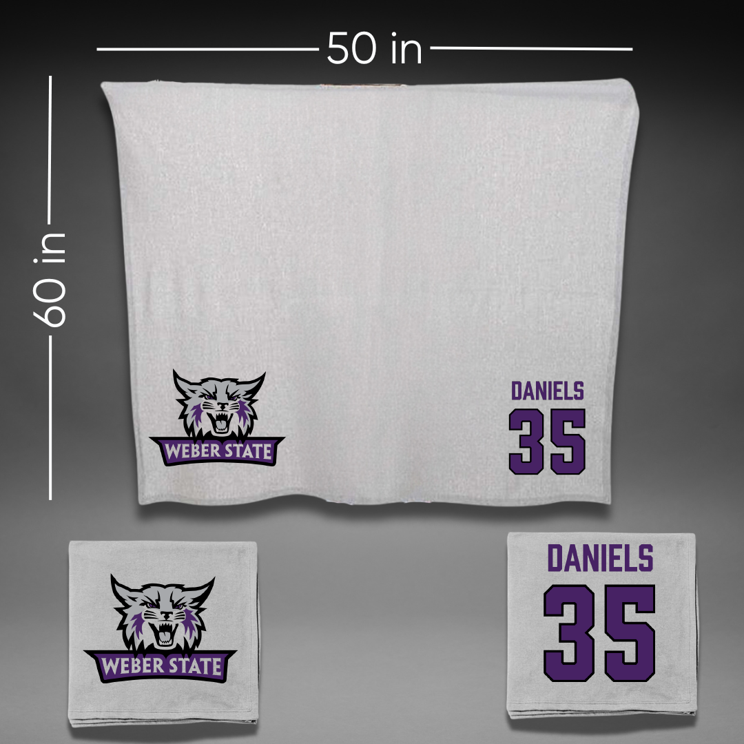 Weber State University Football Gray Blanket - #35 Rishi Daniels