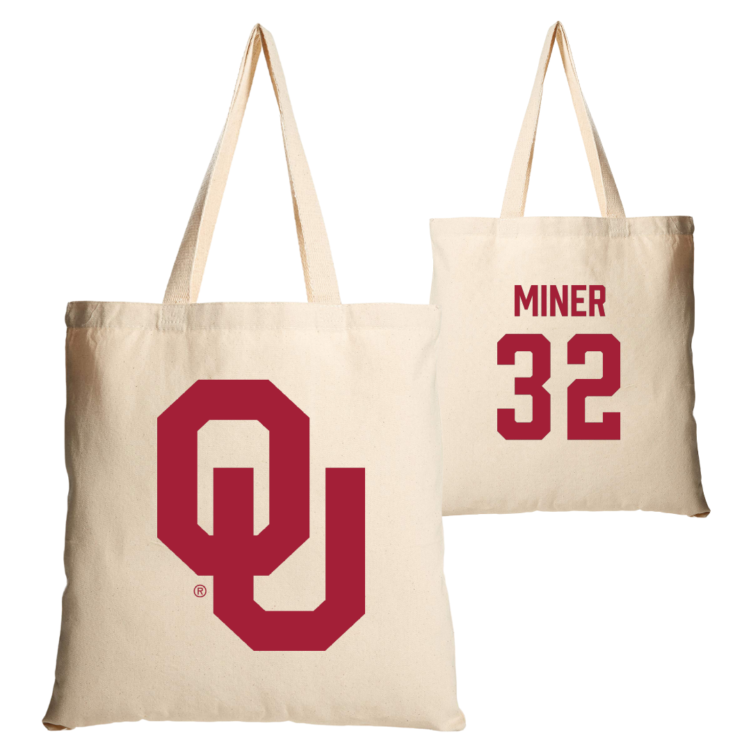 University of Oklahoma Baseball Tan Canvas Tote Bag - #32 Jace Miner