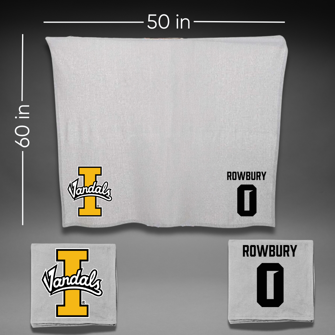 University of Idaho Basketball (M) Gray Vandals Blanket - #0 Brody Rowbury