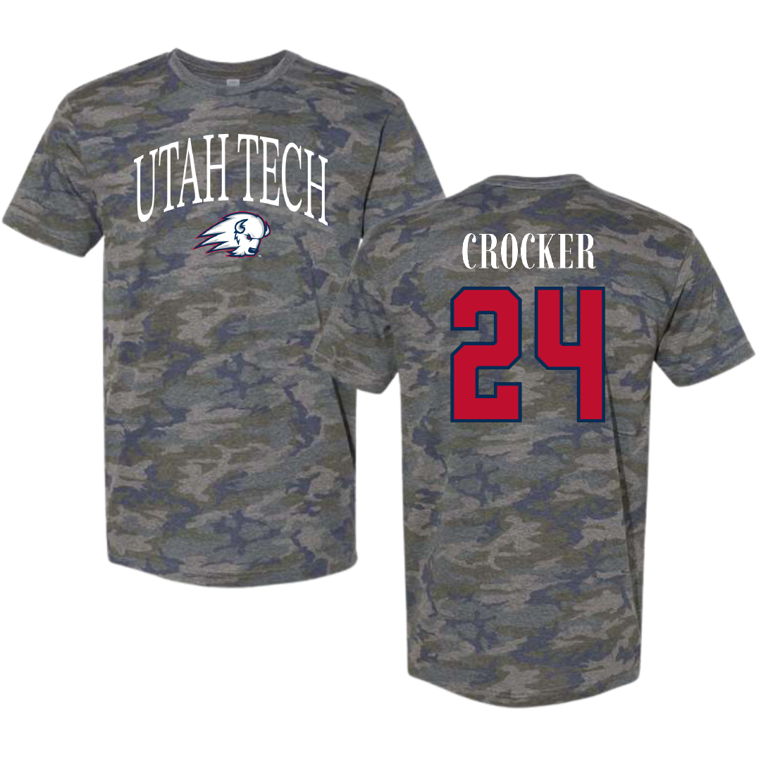 Utah Tech University Basketball Vintage Camo Tee - #24 Lauren Crocker