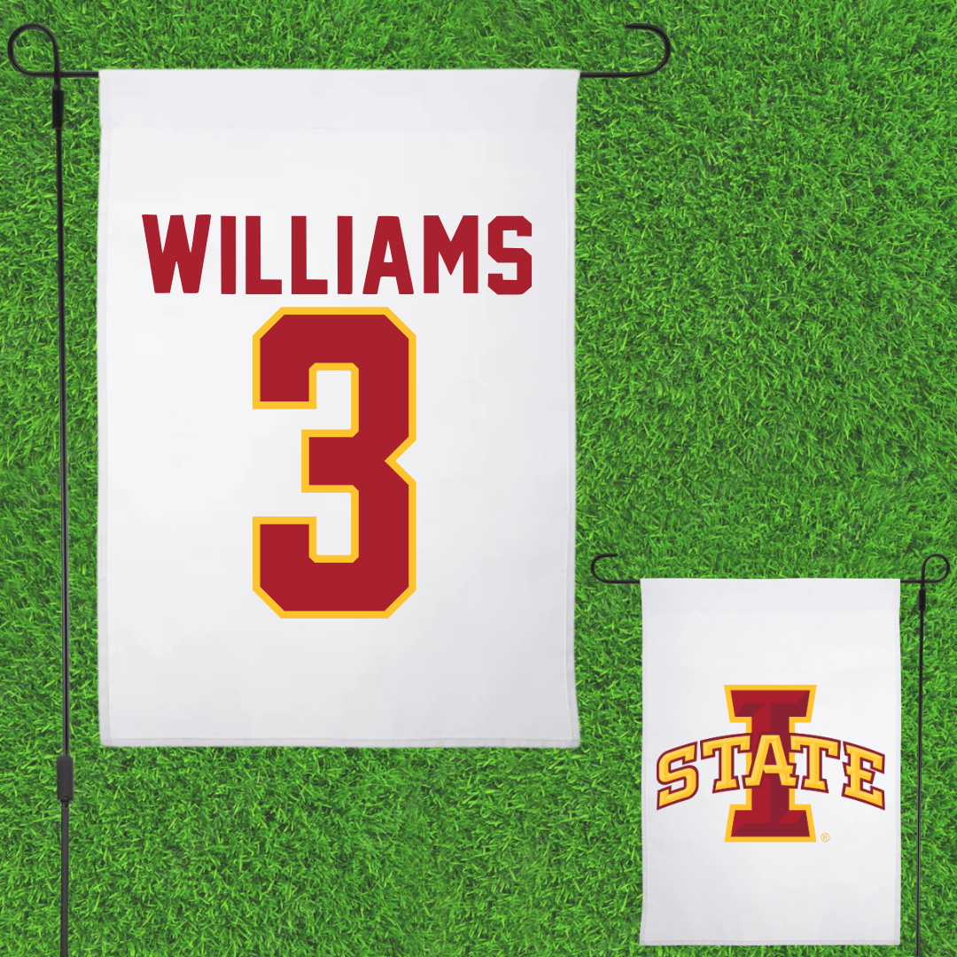 Iowa State University Basketball White Garden Flag - #3 Alisa Williams