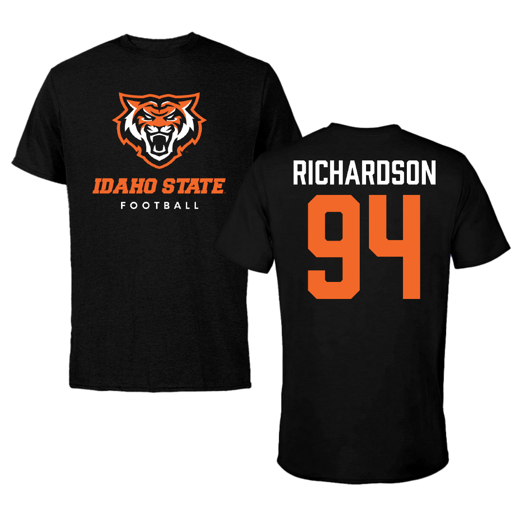 Idaho State University Football Black Tee - #94 Malik Richardson