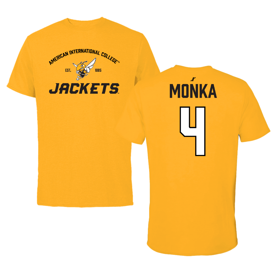 American International College Basketball Gold General Performance Tee - #4 Eden Monka