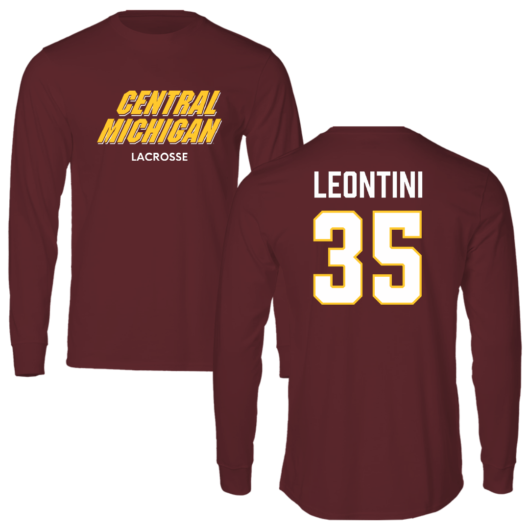 Central Michigan University Lacrosse (W) Maroon Long Sleeve - #35 Gianna Leontini