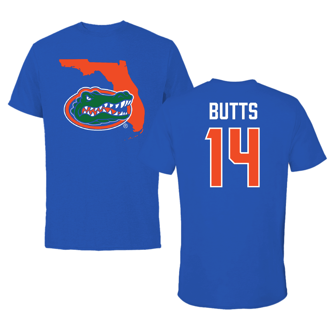 University of Florida Soccer Blue State Tee - #14 Njeri Butts