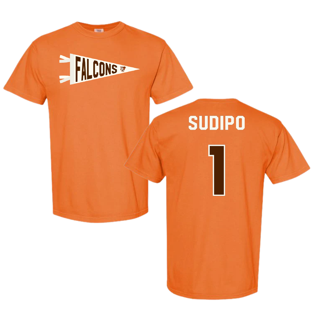 Bowling Green State University Football Orange Pennant Comfort Colors Tee - #1 Mateo Sudipo