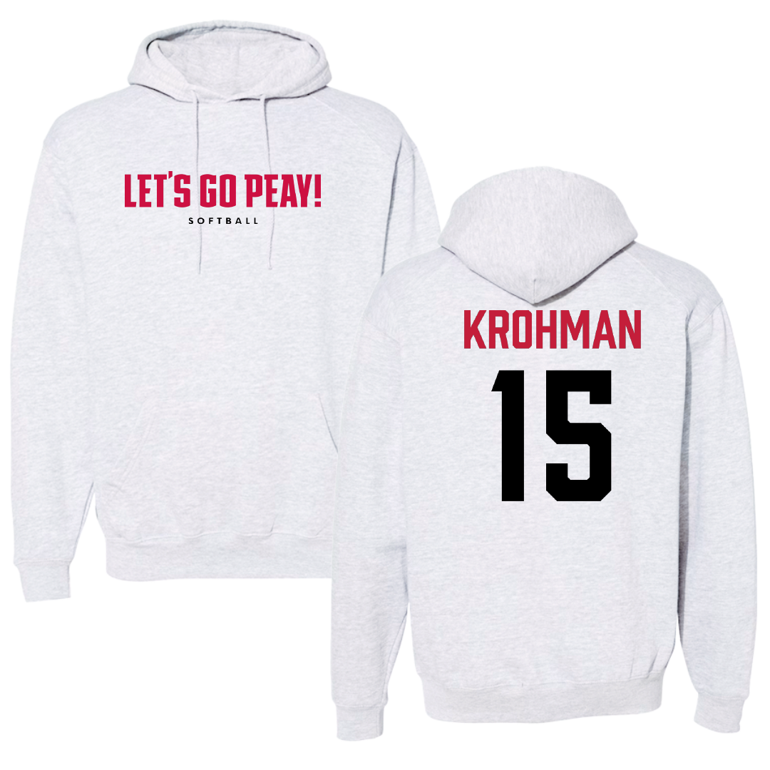 Austin Peay State University Softball Gray Hoodie - #15 Macy Krohman