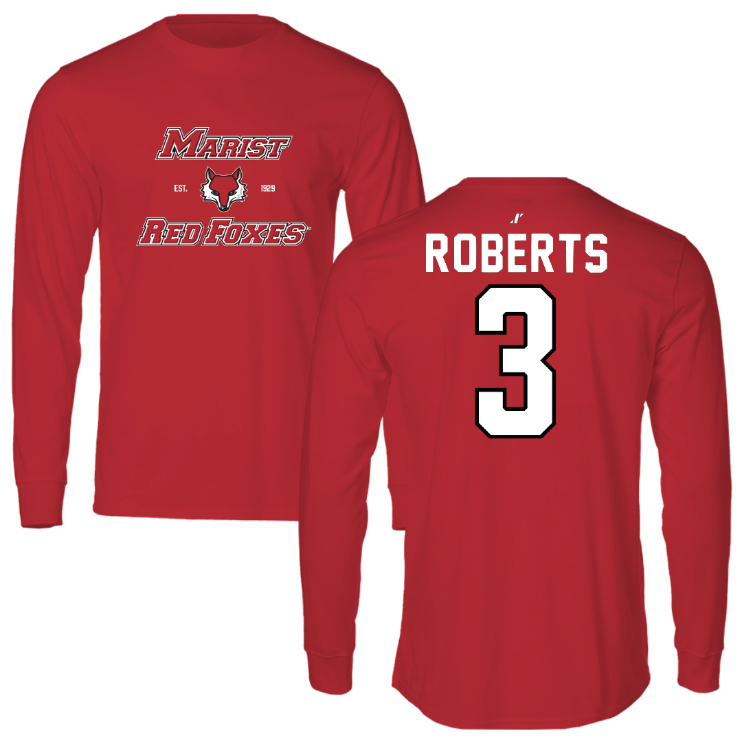 Marist University Basketball Red General Performance Long Sleeve - #3 Travis Roberts
