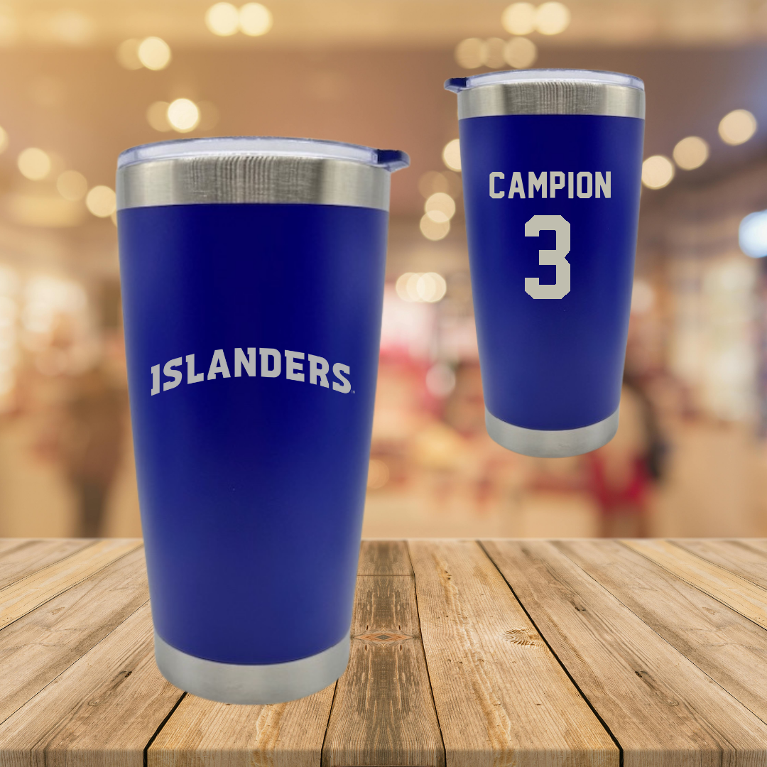 Texas A&M University-Corpus Christi Softball Blue Stainless Steel Tumbler - #3 Sidney Campion