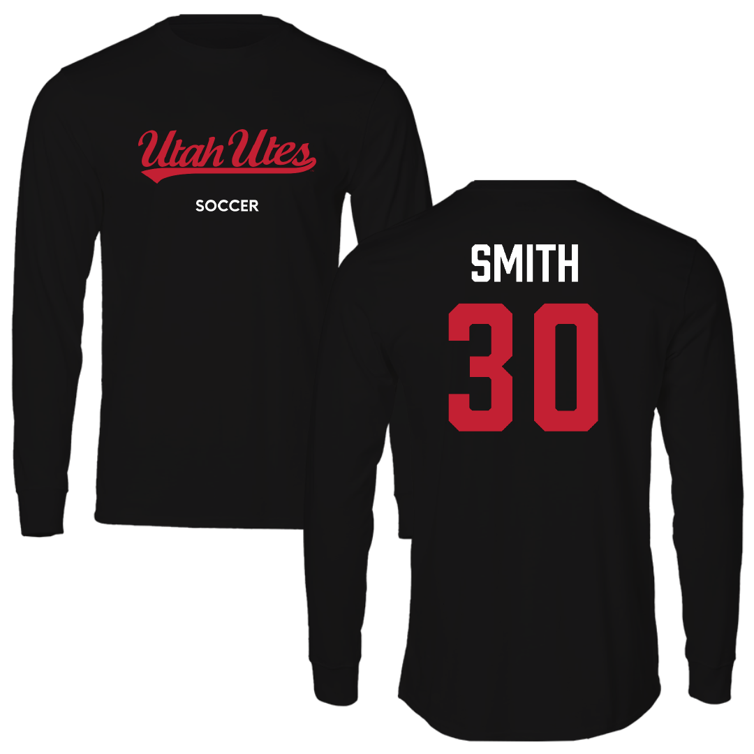 University of Utah Soccer (W) Black Utes Performance Long Sleeve - #30 Isabelle Smith