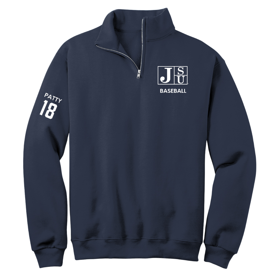 Jackson State University Baseball Navy Quarter-Zip - #18 Tyshon Patty