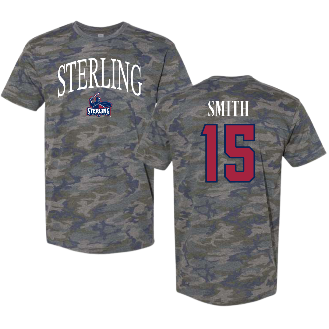 Sterling College Basketball Vintage Camo Tee - #15 Julian Smith