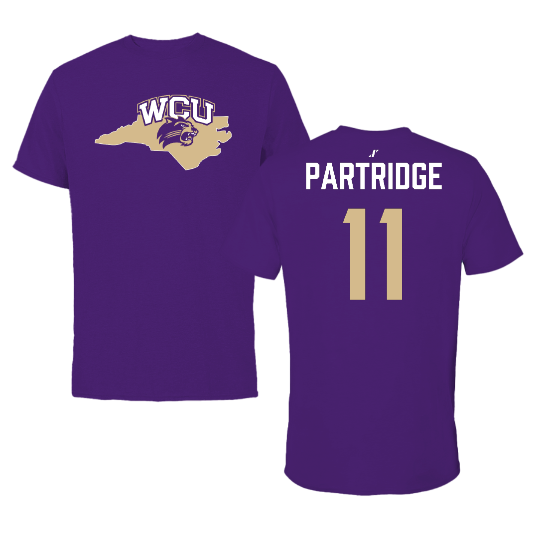 Western Carolina University Football Purple State Performance Tee - #11 Kenyon Partridge
