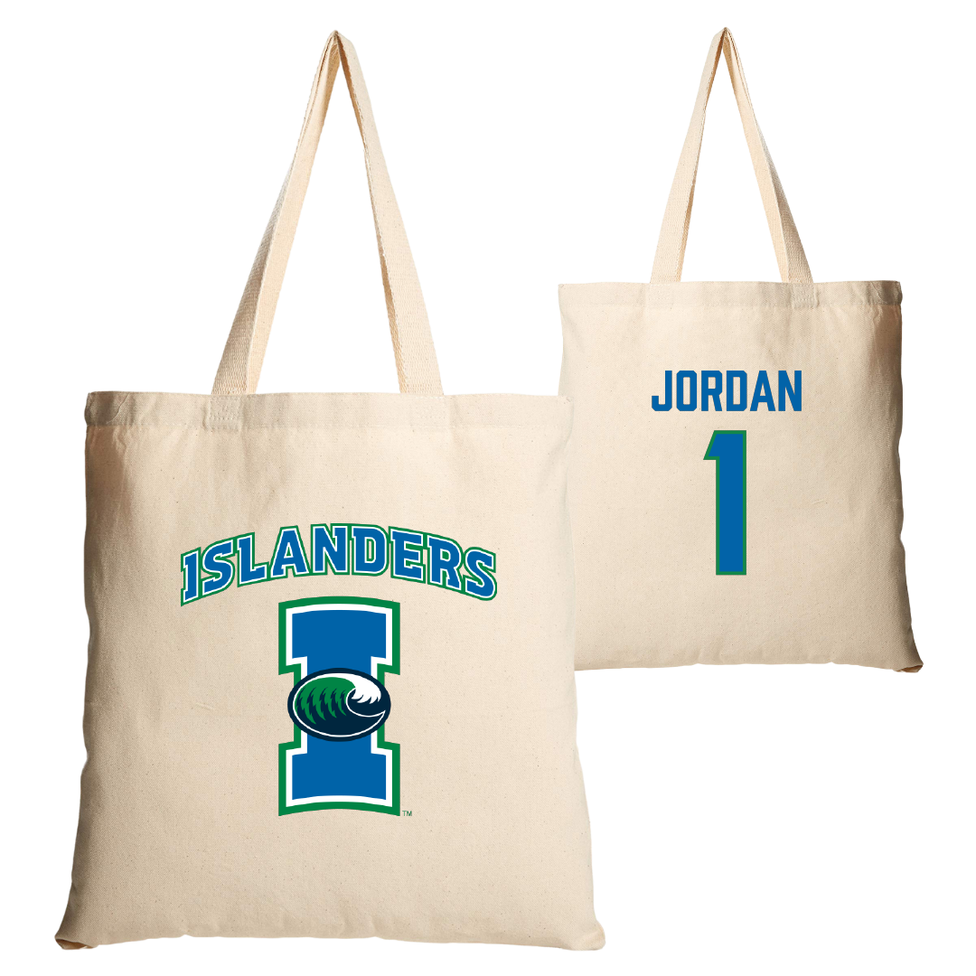 Texas A&M University-Corpus Christi Beach Volleyball Tan Canvas Tote Bag - #1 Raven Jordan